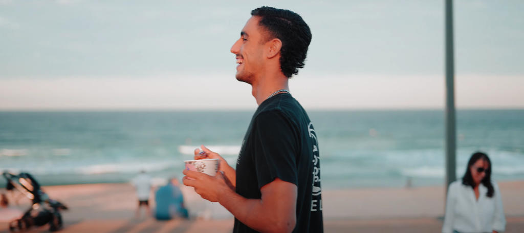 yang guy eating acai bowl