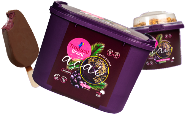 Açaí Bucket. Açaí Popsicle, Açaí Grab n go