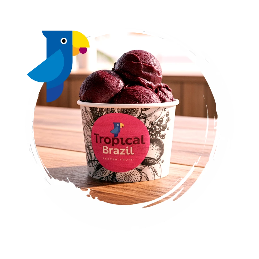 Tropical Brazil Açaí Bowl over a table